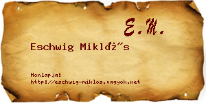 Eschwig Miklós névjegykártya