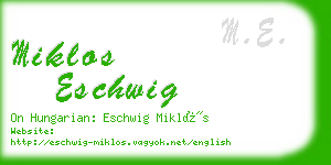 miklos eschwig business card